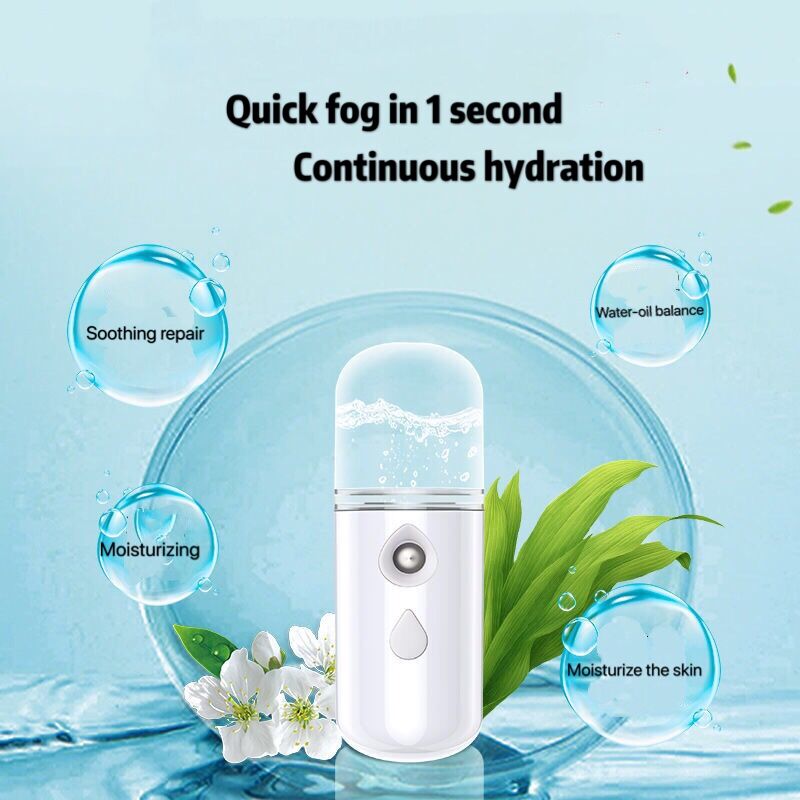 Mini Handheld Water Replenishment Instrument Usb Rechargeable Facial Humidifier