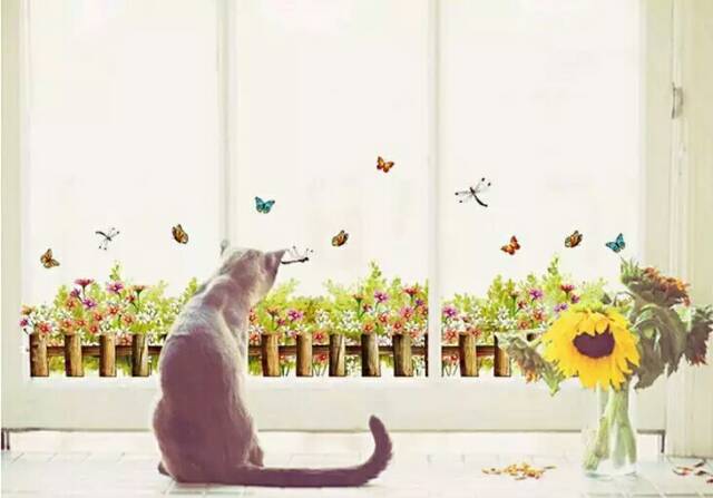 RELIZA WALL STICKER RUMPUT PAGAR BUNGA GRASS FLOWER AY7221 STIKER DINDING / WALLSTICKER