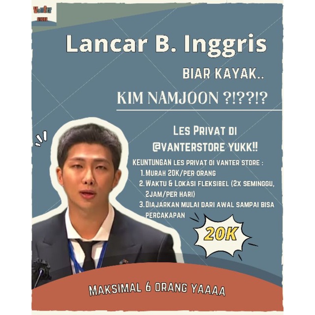 

Les Privat Bahasa Inggris BEGINNER (Vanter Store)