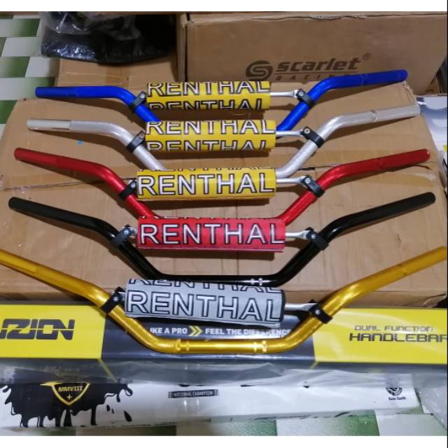 Stang stir renthal cross trail universal motor satu set busa dan palang stang / stang renthal cnc