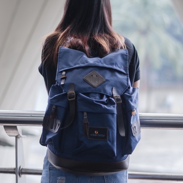 BRAIN STROM NAVY |ManNeedMe x URBAN| Tas Ransel Punggung Pria Wanita Backpack Kuliah / Kerja ORI