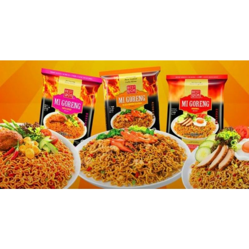 Best Wok mie goreng 3 mie instant mie non msg mie anak sehat Black pepper Spicy yamin mie pedas ramen  Mie ramen Boncabe