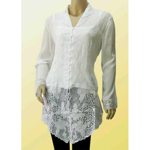 Kebaya encim bordir bahan katun