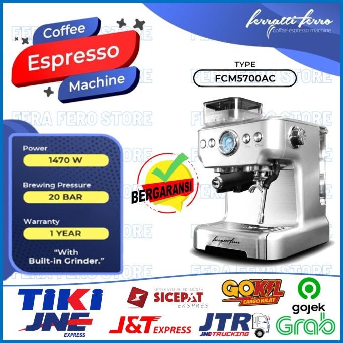 Mesin Kopi Ferrati Ferro Fcm5700Ac Fcm-5700Ac 3Qza123M5D