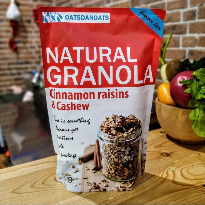 

Jual Oatsdanoats Natural Granola Cinnamon Raisins & Cashew 500Gr Oats