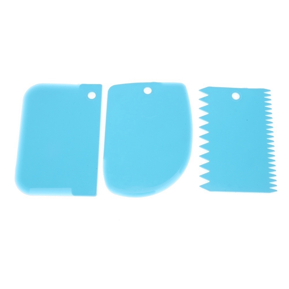 3pcs / Set Spatula Scraper Adonan Kue / Roti Bahan Plastik