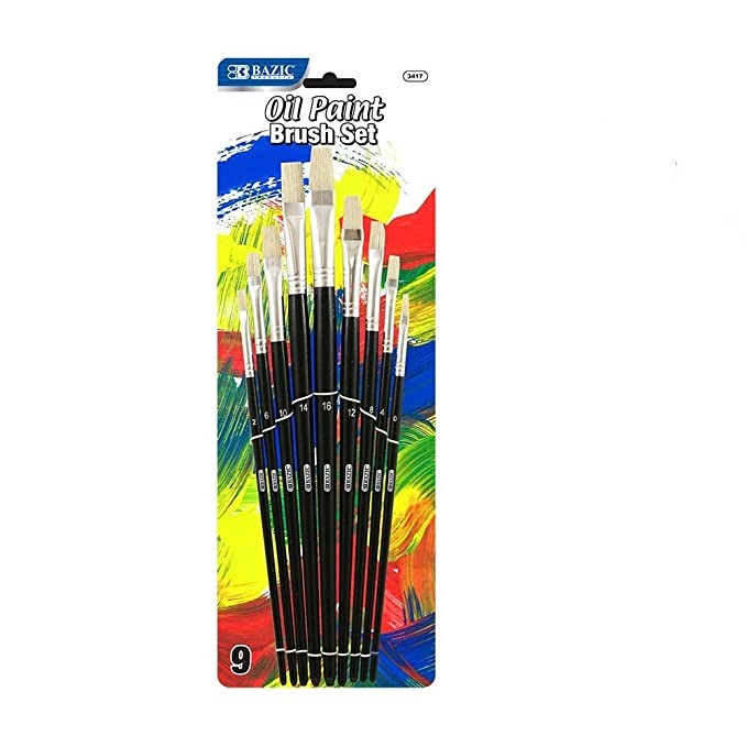 

KUAS CAT MINYAK ACRYLIC AKRILIK SET ISI 9 OIL PAINT BRUSH SET 3417 PUTIH