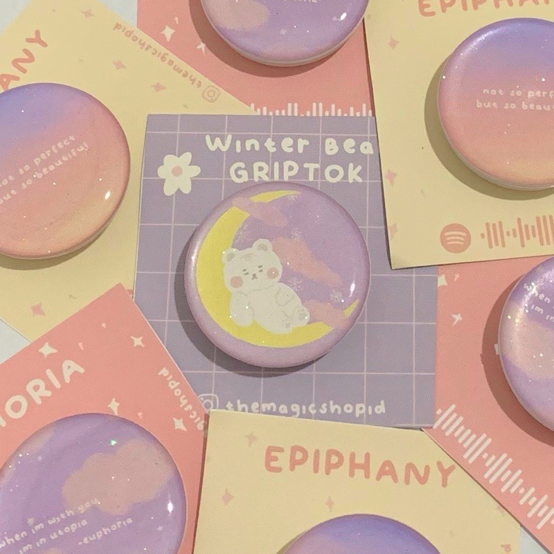 clear glitter pop socket griptok