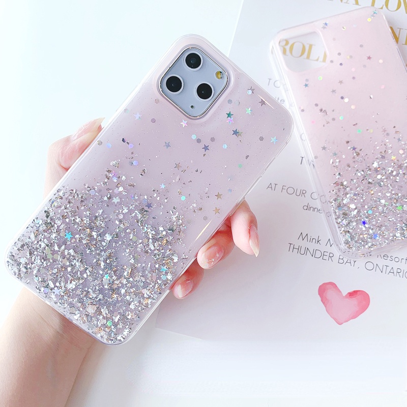 Casing Soft Case iPhone 14 Pro Max 13 Pro Max 12 Pro Max 11 Pro Max 6 / 6S / 6sp / 7 / 8 / 7P / 8P / x Desain Glitter Sequin Bling