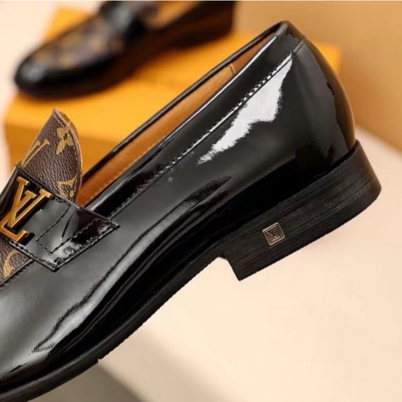 sepatu formal lou is vuitton pantofel pria lv resmi kulit asli mirror quality