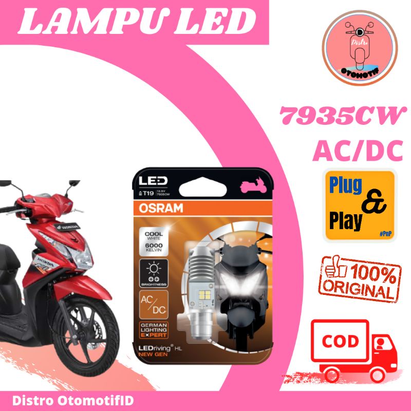 Lampu LED Motor Osram T19 Honda Beat, FI, ESP FI Original T19  AC DC