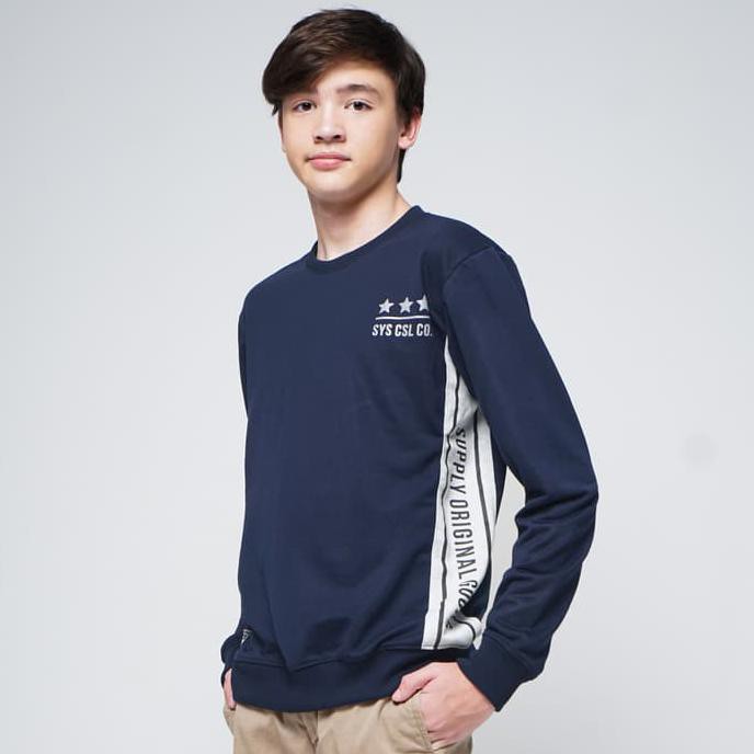 Sale Terlaris SEYES S1136 Sweatshirt Sweater Lengan Panjang Pria Babyterry Premium - Hitam, M