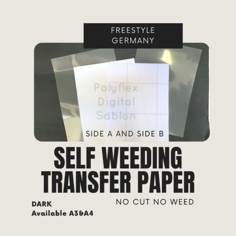 

TRANSFER PAPER DARK SELF WEEDING NO CUT NO WEED FREESTYLE GERMAN UKURAN A3