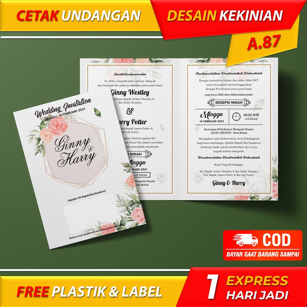 Jual CETAK KARTU UNDANGAN PERNIKAHAN MURAH - NIKAH KHITANAN CUSTOM ...