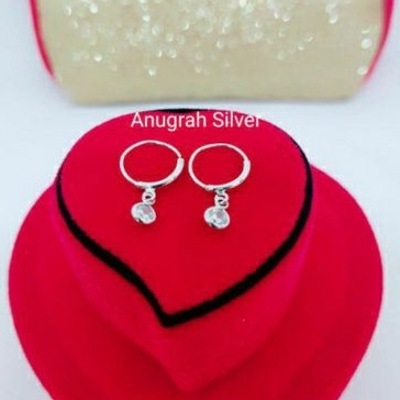 (COD)Anting bayi/anak ring gantung mata1diamond putih kilau perak asli 925/Silver lapisan emas putih murni!!!