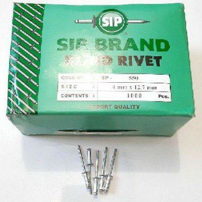 Paku Rivet 4MM x 12,7MM SIP isi 1000pcs / Paku Lipet Tembak SP 550 (D423K)