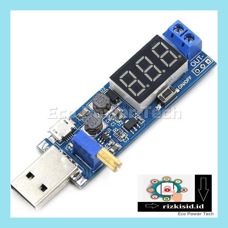 Luubjzk Modul Step Up & Down Dc-Dc Led Digital Voltmeter Input Usb Micro Rizaauth