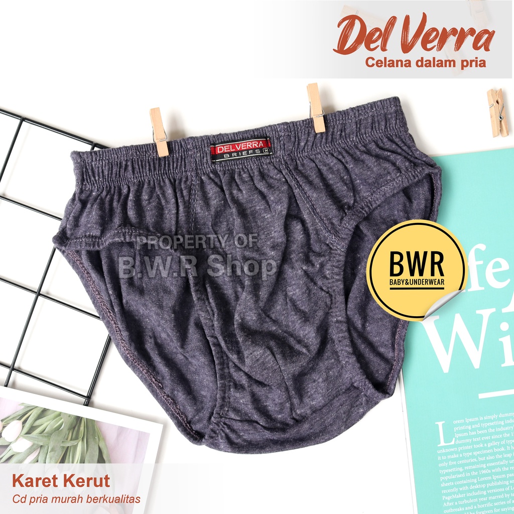 [ 3pc ] CD Del Verra Karet KERUT Polos / Celana Dalam Pria Sempak Murah Berkualitas | Bwr