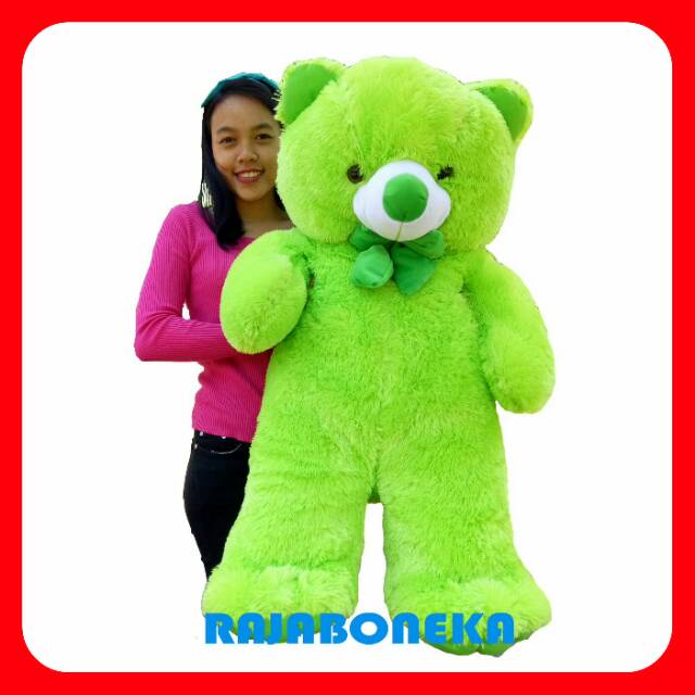 Boneka Teddy Bear Besar Jumbo Hijau 1 Meter Beruang Panda Bahan Halus Lembut Murah Berkualitas