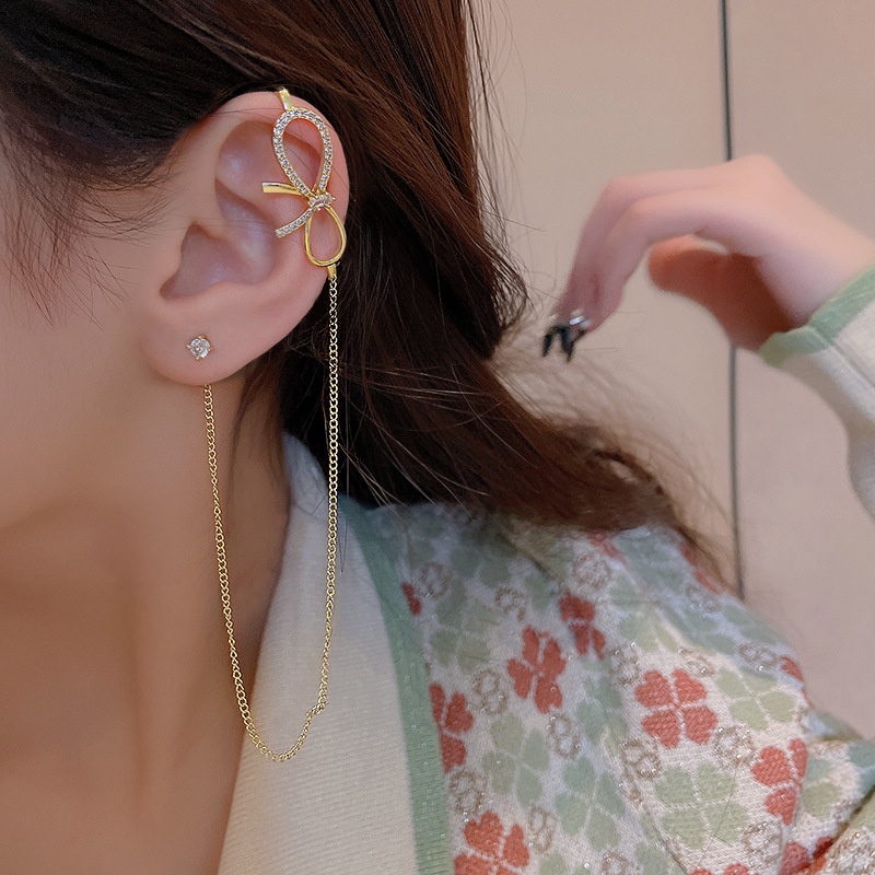 Anting Tusuk Sterling silver 925 Desain Pita Asimetris Hias Zircon Mewah Untuk Wanita