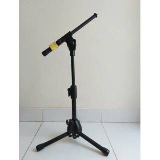 Stand Mic pendek Maruni - Free 1 Buah Holder Mic bahan TEBAL HITAM stand microphone pendek