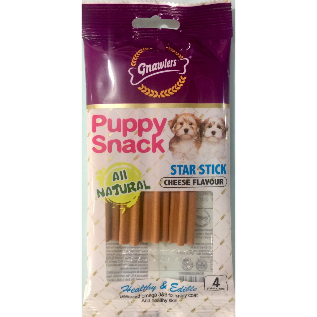 Gnawlers Puppy Snack/Dental Star stick Cheese 4pcs - 05680