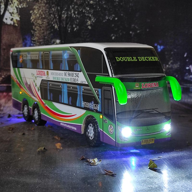 Miniatur Bus Terlaris Lorena DD Lampu