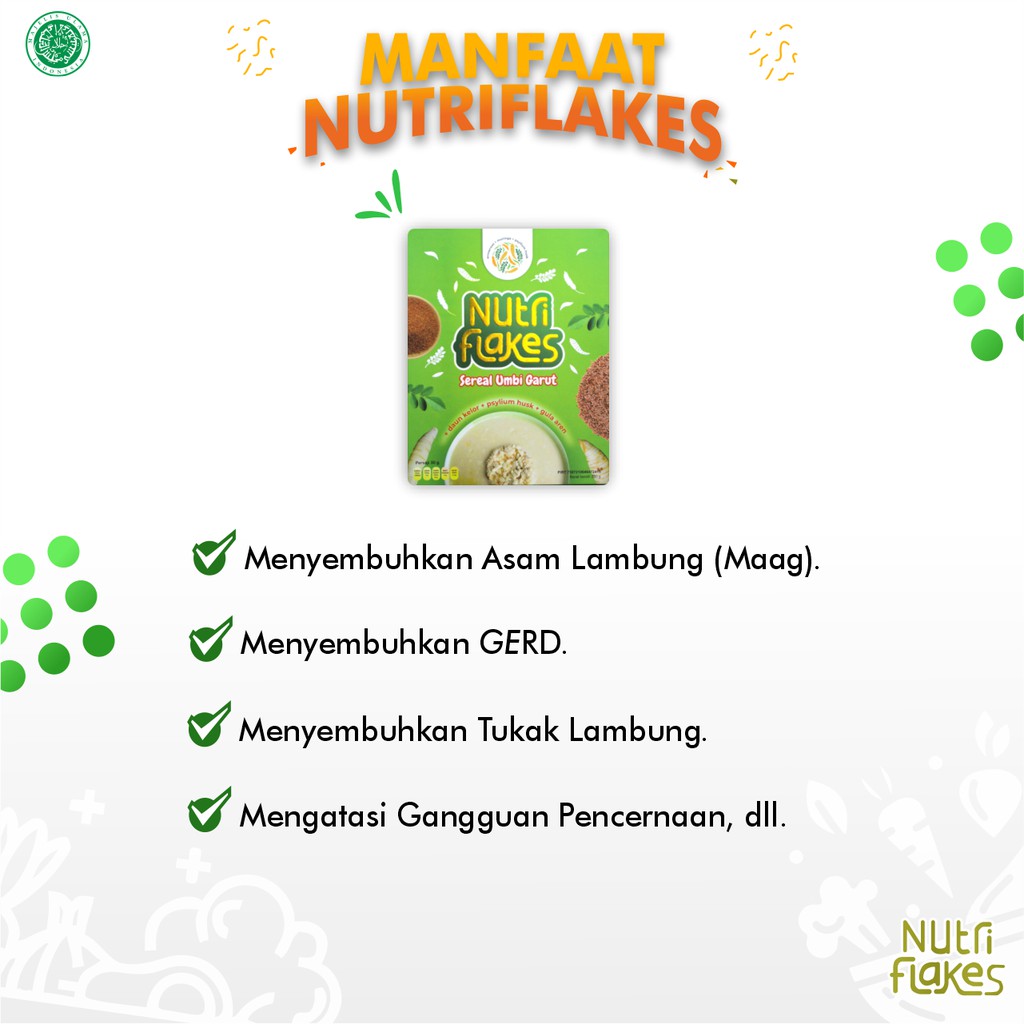 Nutriflakes Sereal Umbi Garut - Ampuh Mengatasi  Asam Lambung, Maag  Dan Gerd 2 Box