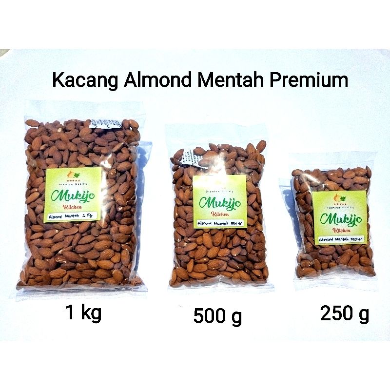 Kacang Almond Mentah/Raw Kualitas Super/Premium 500g Bisa Goreng Pasir