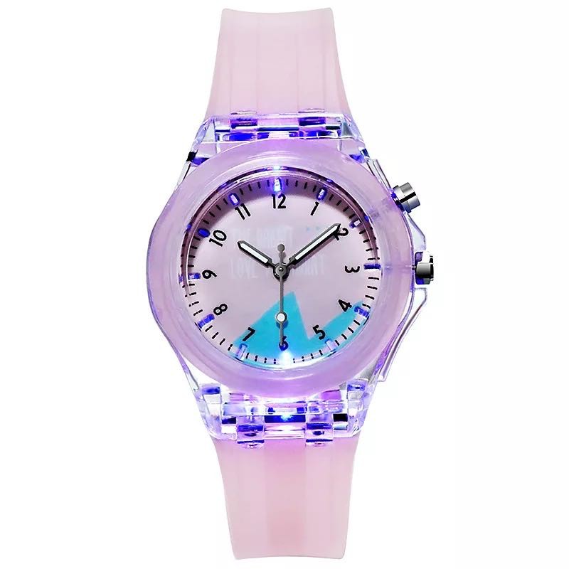 Jam Tangan Wanita Analog Quartz Jelly LED Korean Fashion / Jam Tangan Jelly LED Import-38-1 #1 Pink