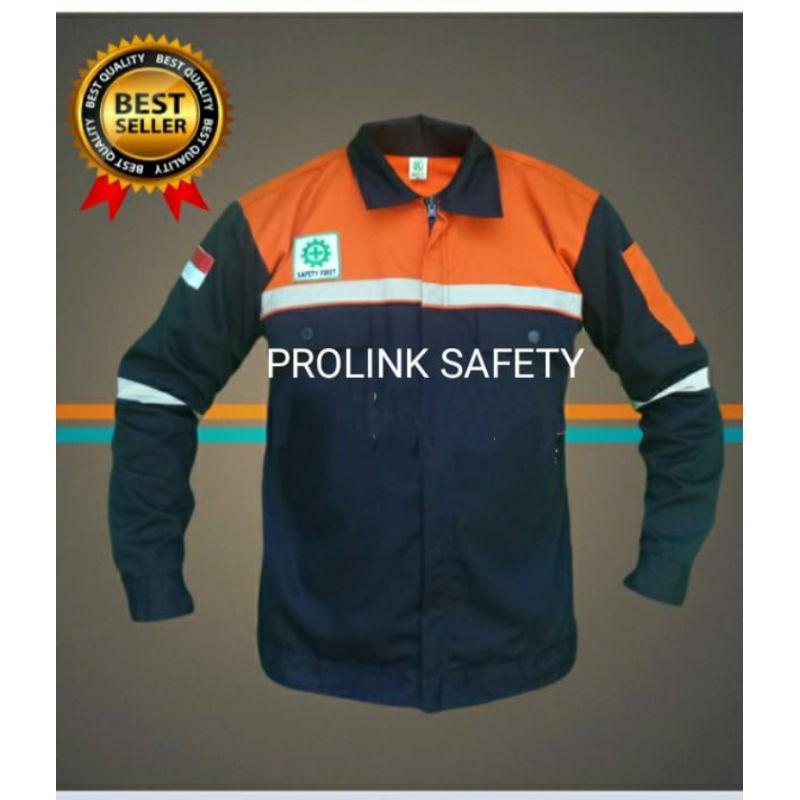 SERAGAM SAFETY DONGKER ORANYE RESLETING BONUS K3 BENDERA