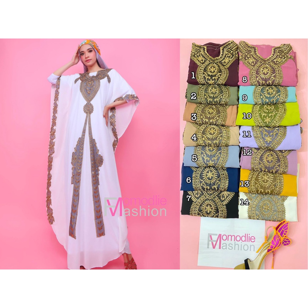 kaftan terbaru kaftan putih simple kaftan modern modis kaftan pesta mewah by momodlie fashion, kafta