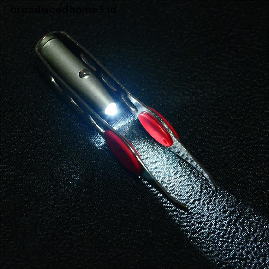 Pinset Alis / Bulu Mata Bahan Stainless Steel Dengan Lampu LED