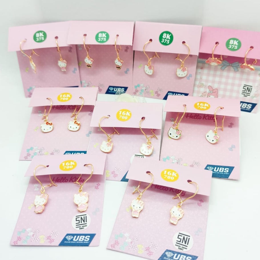 Anting Anak Enamel UBS Gold 700 375 Yellow Gold hello kitty my melody