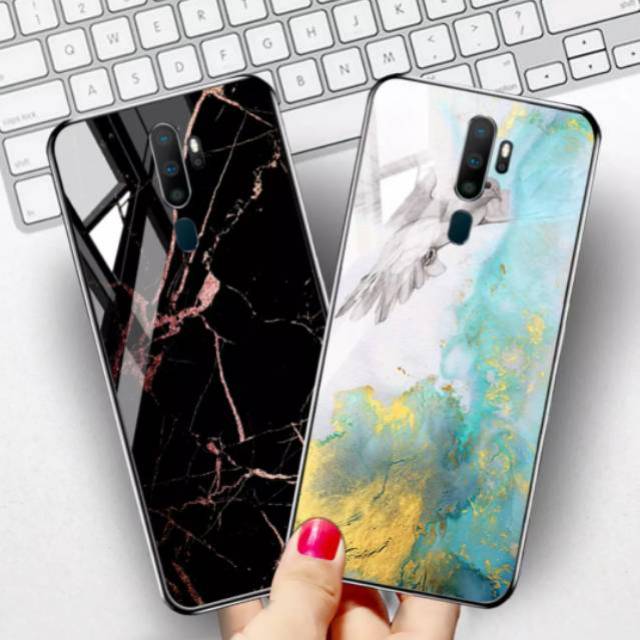 Case Oppo A9 2020 Casing Oppo A9 2020 Marble Luxury Glass Oppo A9 2020