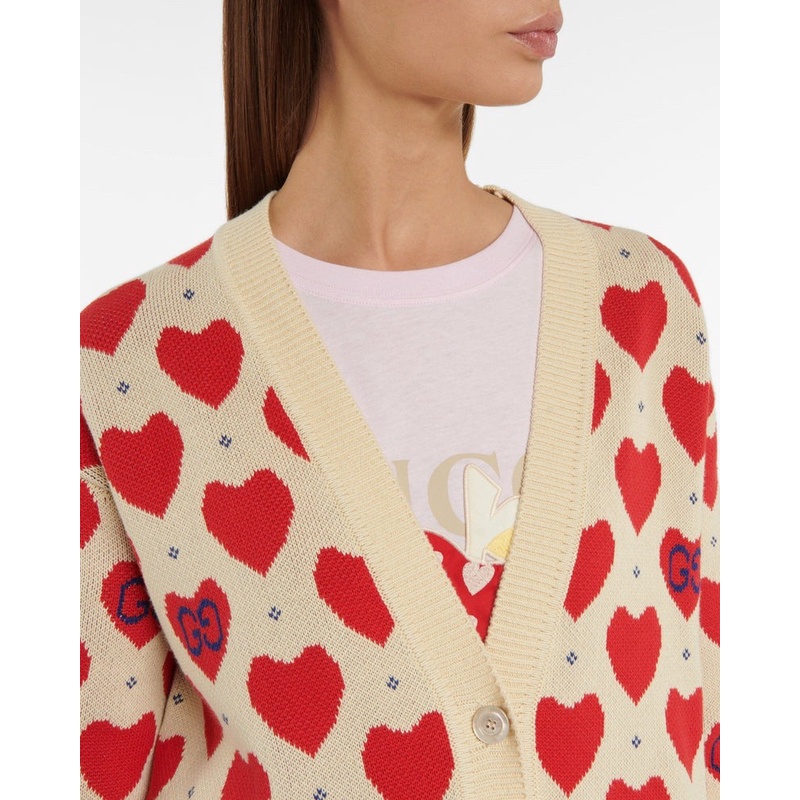 Ryujin itzy red heart cardigan knit