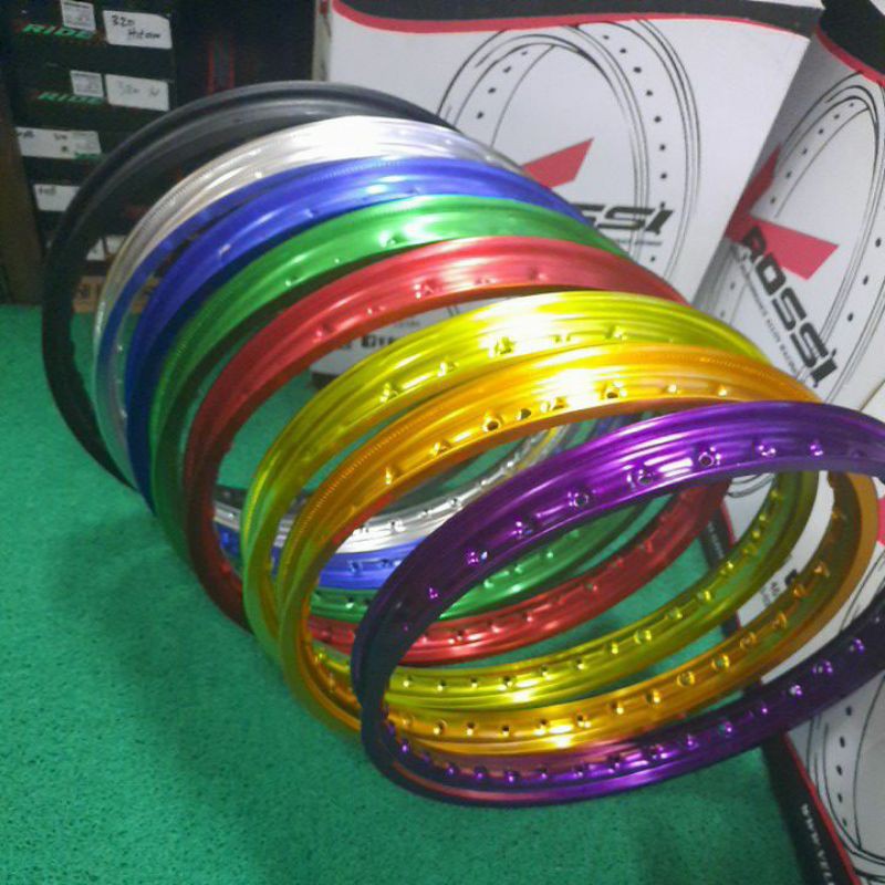 VELG PELAK V ROSSI JARI JARI RING  17×140/140 WARNA GOLD.BIRU.MERAH.HIJAU.LEMON.SILVER.HITAM.UNGU