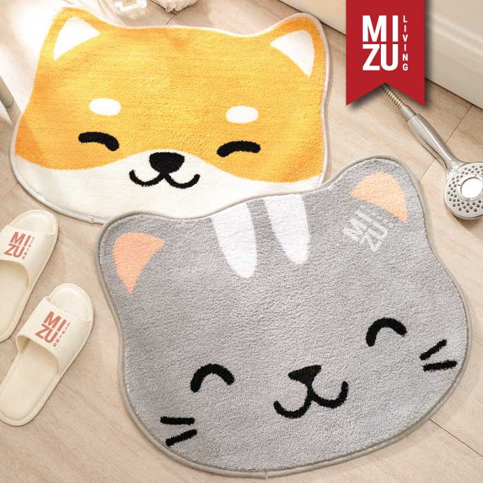 KAWAII DOBUTSU Animal Indoor House Mat Keset Bulu Rumah Kamar Mandi Serbaguna Anti-Slip Serap Air