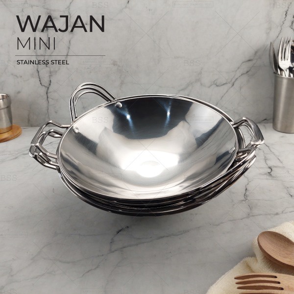 Wajan MINI katel bar stainless steel tebal - WAJAN MINI piring saji prasmanan