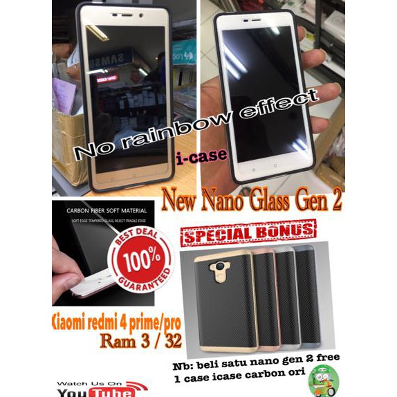 tempered glass redmi 4 prime nano gen 2 bonus free case redmi 4 prime