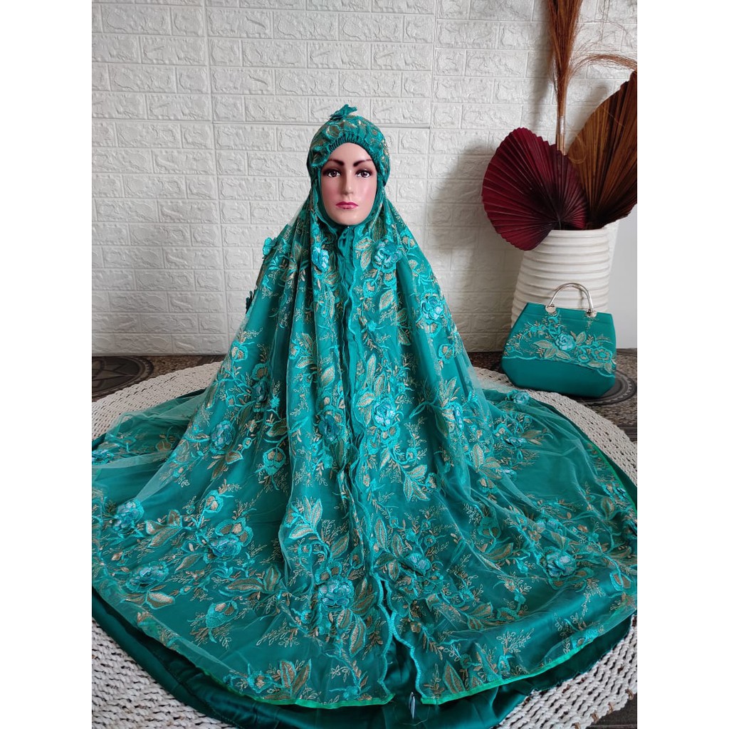 Mukena Brokat renda tile