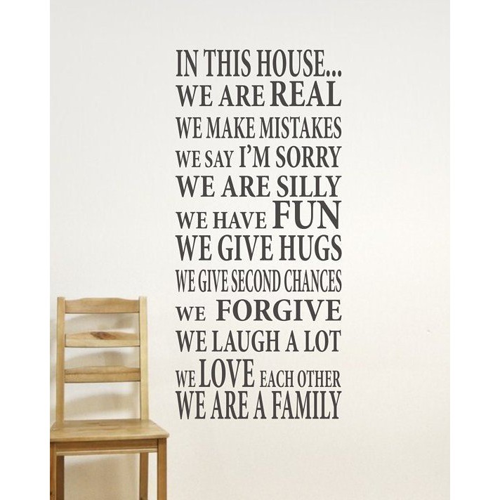 Puswall - Stiker Dinding / Wallsticker In The House We Are Real / Dekorasi Thema Mix / Wall Sticker 