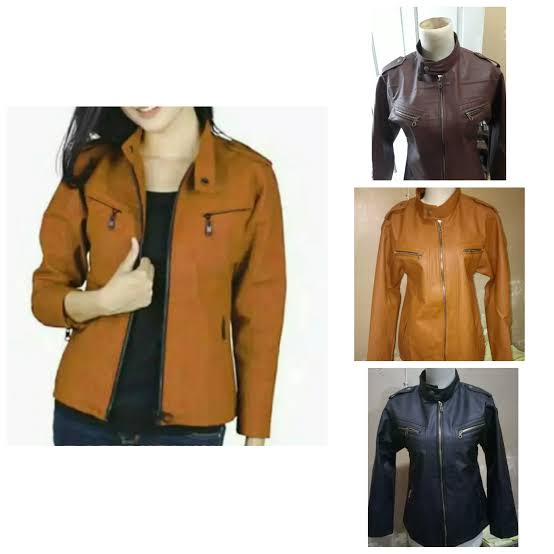 Yarrafa Jaket Kulit Wanita Simple JKW 04 Coklat Muda / Jaket Kulit Wanita DF&Y / Jaket Kulit Wanita 