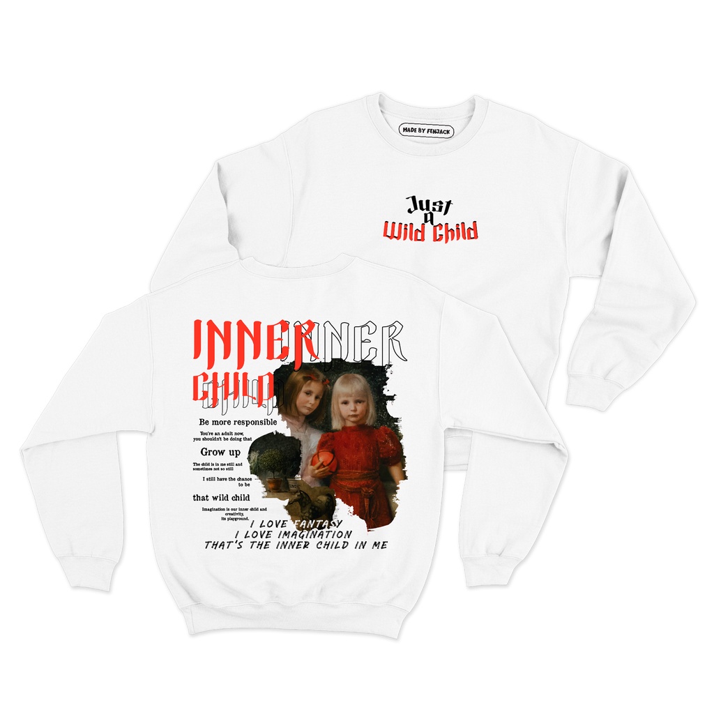 Sweaterpolos Basic Sweater INNERCHILD ( Sablon ) Unisex Pria &amp; Wanita