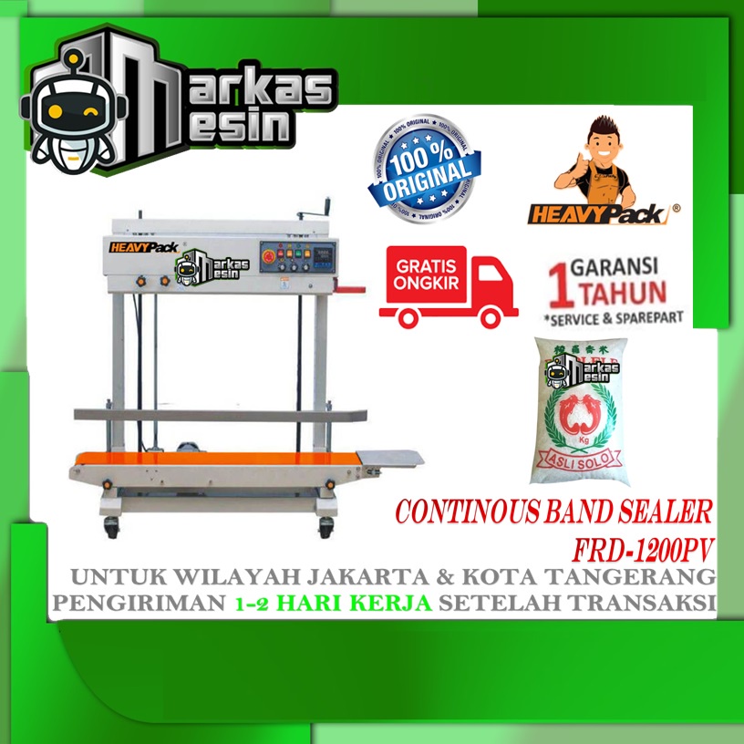Continuous Band Sealer Mesin Segel Plastik Beras FRD-1200PV HEAVYPACK