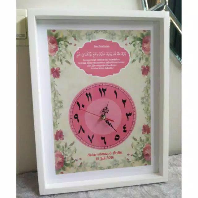 Kado Pernikahan Jam Dinding Shabby Chic Uk 30x40