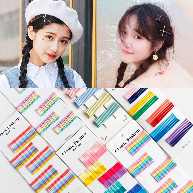 Set Jepit Lidi Model Korea - Jepit Rambut Lidi Warna Aksesoris Rambut - Hairpin Jepitan Wanita Anak 