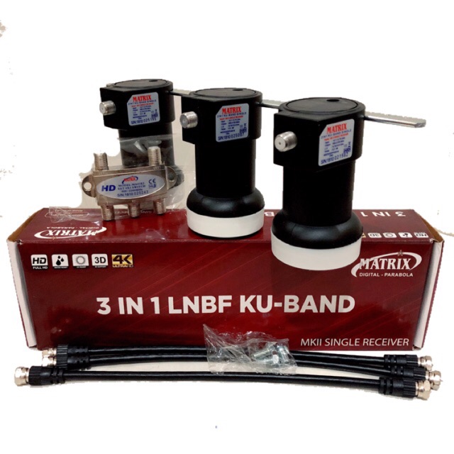 LNB Matrix Parabola KU Band 3in1 Single Receiver