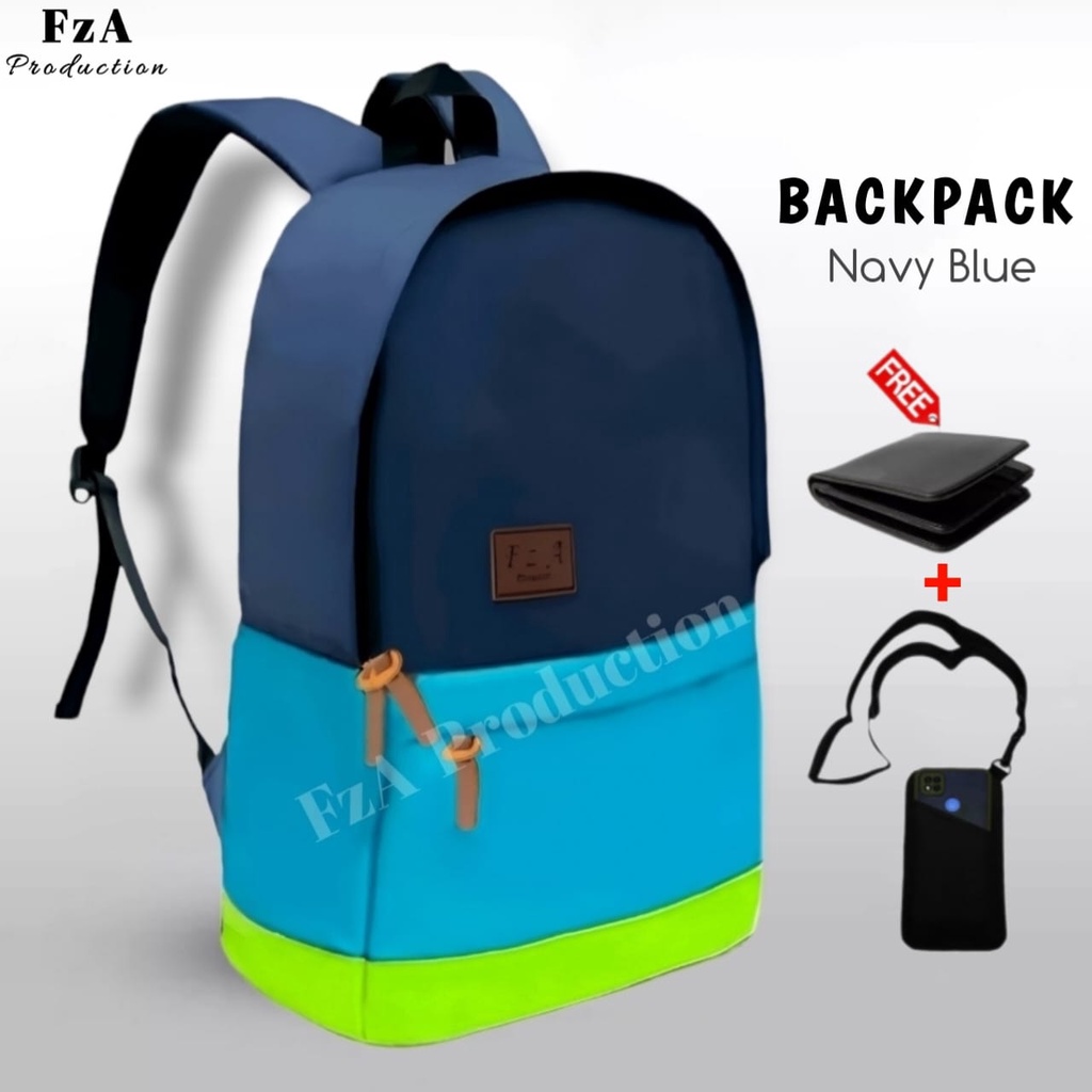 Tas Ransel Distro Kasual Pria Wanita Tas Ransel Laptop Tas Punggung Backpack Original FzA Free Dompet Sakko HP