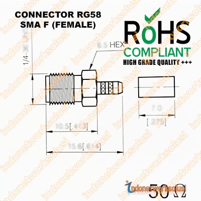 KONEKTOR CONNECTOR RG174 SMA F (FEMALE)